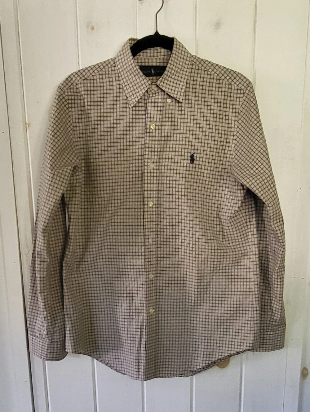 Ralph Lauren Boys Plaid Button Down Long Sleeve Cotton Shirt